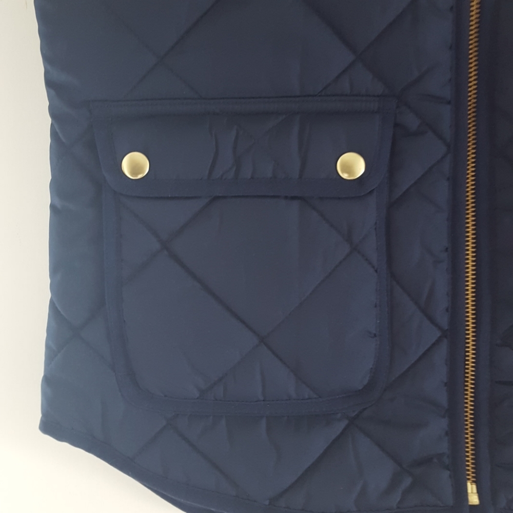 J Crew Navy Blue Excursion Puffer quilted Vest AC640 - Picture 3 of 9